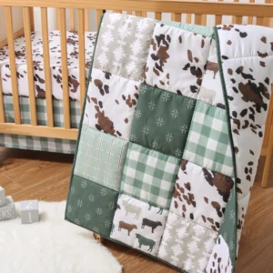 Nursery Crib Bedding Set for Baby Boys, Boho Farm, 3 Pieces