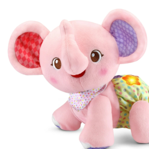 Explore & Crawl Elephant Plush Baby and Toddler Toy, Pink