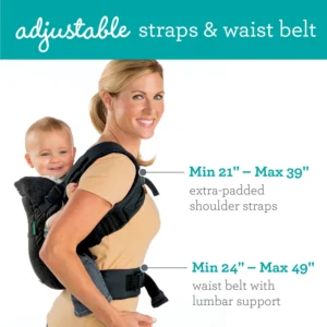 4-in-1 Convertible Baby Carrier, 4-Position, Unisex, 8-32lb, Black