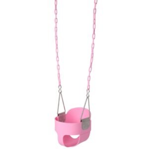 Full Bucket Toddler Swing Seat with Coated Swing Chains - Pink