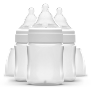 Wide Neck BPA-Free Plastic Baby Bottles, 5oz, Clear, 3ct