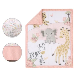 Pink and Grey Wildest Dreams Crib Bedding Set